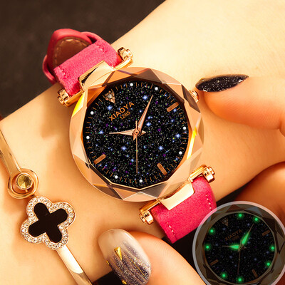 

Womens Watch Female Student Waterproof Fashion Korean Simple Leisure Starry Sky with Quartz Watch