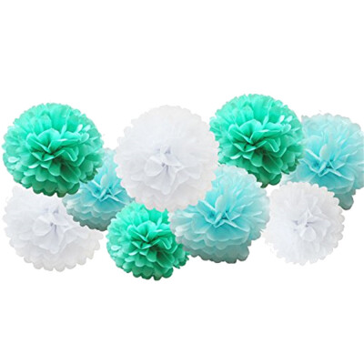 

〖Follure〗9pcs Tissue Paper Pompoms Flower Balls Fluffy Christmas Wedding Party Decoration