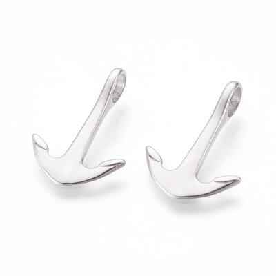 

304 Stainless Steel Pendants Anchor Stainless Steel Color 30x21x3mm Hole 5x6mm