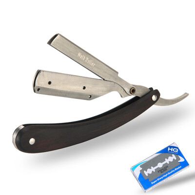 

Gold Dollar Blade Razor Wooden Handle Folding Straight Barber Safety