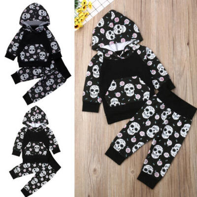 

Halloween Baby Cotton Hoodie Outfits Boy Girls Ghost Warm Long Sleeve Tops Pants