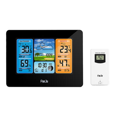 

Weather Station Barometer Thermometer Hygrometer Wireless Sensor LCD Clock