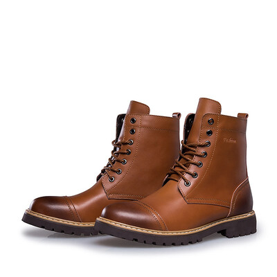 

HengLiang Mens leather high-top Martin boots cowboy boots retro fashion mens boots 7200