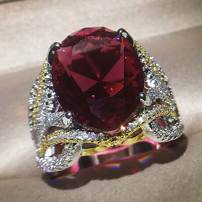 

New Women Fashion White Ruby Ring 925 Silver Engagement Ring Jewelry Size 6-10