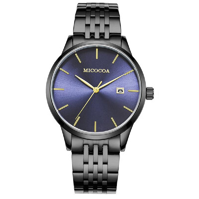 

MICOCOA mens business watch ultra-thin quartz watch male waterproof factory a generation Steel shell silver surface silv