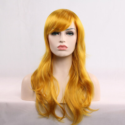 

Gobestart 70cm Womens Heat Resistant Hair Blonde Long Curly Full Wig