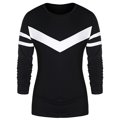 

Contrast Color Long Sleeve Striped T-shirt