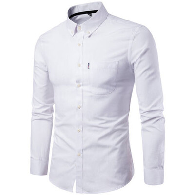 

Luxury Mens Long Sleeve Casual Blouse Business Wedding Formal Slim Shirt Top