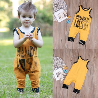 

Cotton Summer Baby Boys Newborn Sleeveless Romper Bodysuit Clothes Boho Outfits