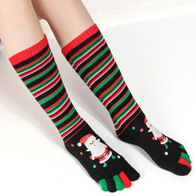 

2019 New Fashion Women Funny Cartoon Printed Toe Socks Cotton Five Fingers Socks Casual Soft Socks Women Christmas Sock