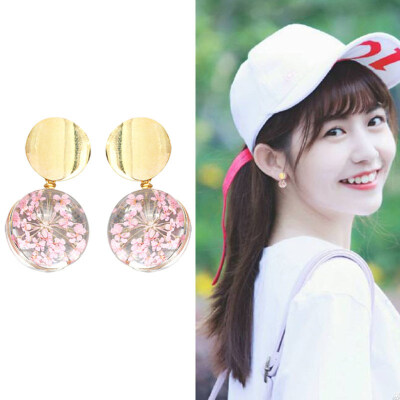 

Fashion Sequin Dangle Dried Flower Stud Earrings Women Jewelry Christmas Gift