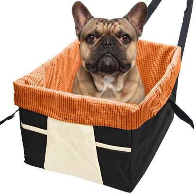 

Siaonvr Skybox Dog Booster Seat for Cars with Seat Belt Tether BlackOrange
