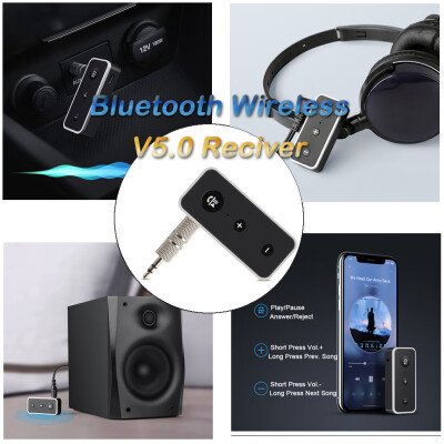 

〖Follure〗Wireless Blueteeth 50 Receiver Car Adapter 35mm AUX Output Hands-Free For Home