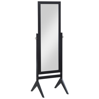 

Full Length Rectangular Floor Mirror with Tilt Wood Frame-Black