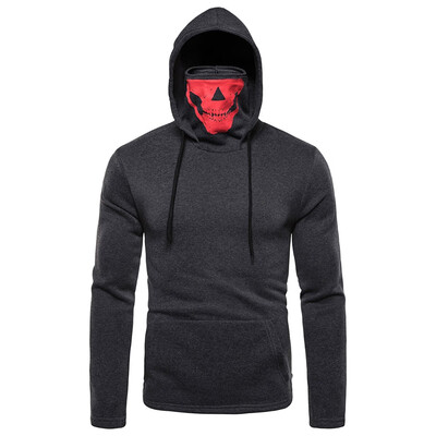 

Toponeto Mens Fashion New Style Personality Skull Mask Long Sleeve Top Big Code Coat
