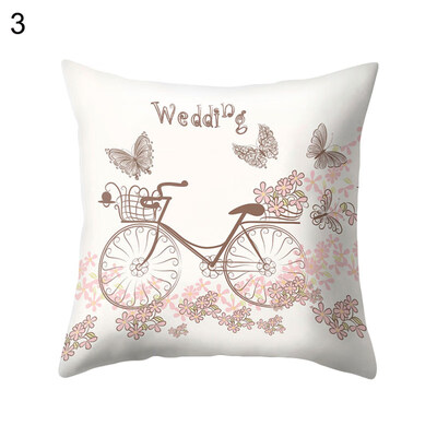 

Bicycle Flower Eiffel Tower Pillow Case Cushion Cover Bed Car Cafe Office Decor