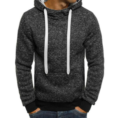 

Men Top T-Shirt Long Sleeve Slim Fit Hooded Sweatshirt Pullover Sweat Hoodies