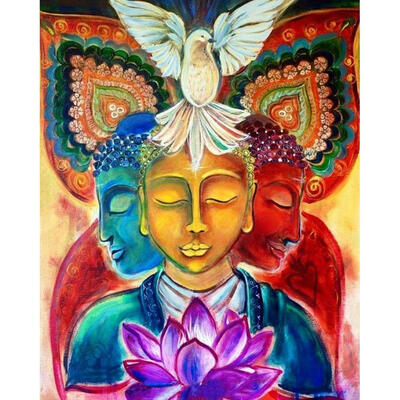 

5D DIY Full Drill Diamond Painting Novelty Buddhism Cross Stitch Embroidery