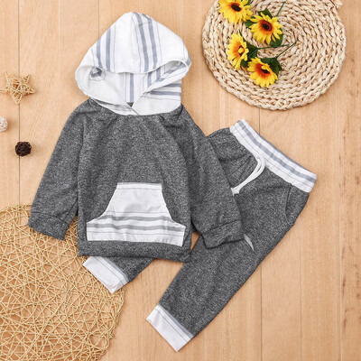 

Newborn Infant Baby Boys Girls Stripe Print Tops Shirt Pants Outfits Sets