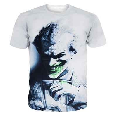 

2018 Summer Mens Suicide Squad 3D Clown T Shirt Printed Tops Round Neck Short Sleeve T Shirts For Men