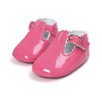 

Vintage Toddler Infant Baby Girl Spring PU Solid Color Princess Shoes Anti-slip Crib Shoes Prewalker