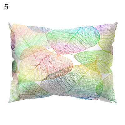 

Colorful Leaves Print Pillow Case Waist Throw Cushion Cover Bedroom Decoration