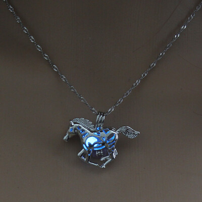 

1PC New Skull Glow In The Dark Chaming Luminous Horse Heart Owl Charm Women Jewelry Fashion Pendant Necklace