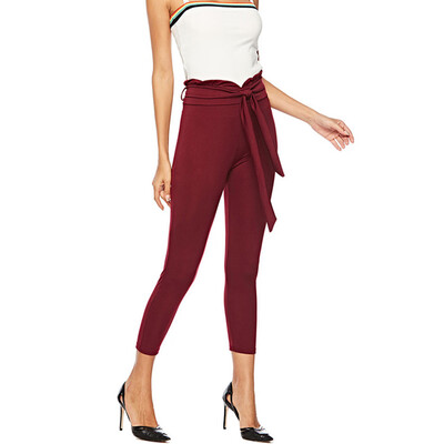 

Womens Lace Up Bow Pants Tight Pants Casual Pencil Pants Trousers