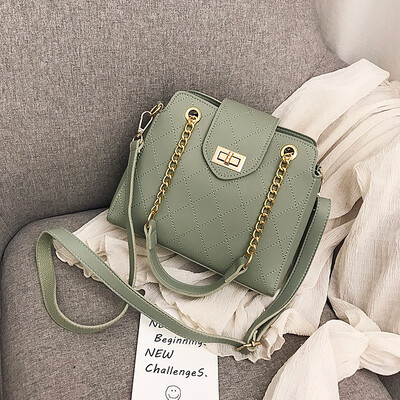 

Ins fashion texture rhomboid chain bag woman summer hundred bucket bag woman 2019 oblique carry woman bag