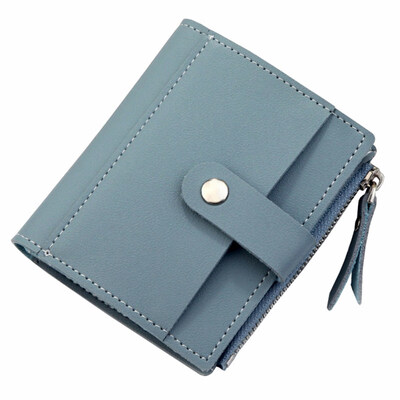 

Solid Color Womens Faux Leather Short Wallet Card Holder Bifold Coin Purse