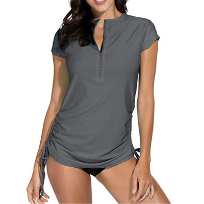 

Roseonmyhand Womens Rash Guard Sun Protection UV Surf Tops Short Sleeve Swim Shirt