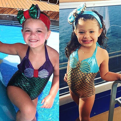

Baby Kids Girls Mermaid Tankini Bikini Swimsuit Swimwear Bathing Suit One-pieces
