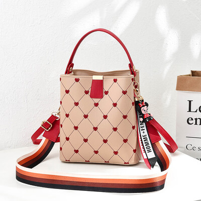 

Summer net red bucket bag female tide Korean fashion shoulder bag Joker broadband slung bag