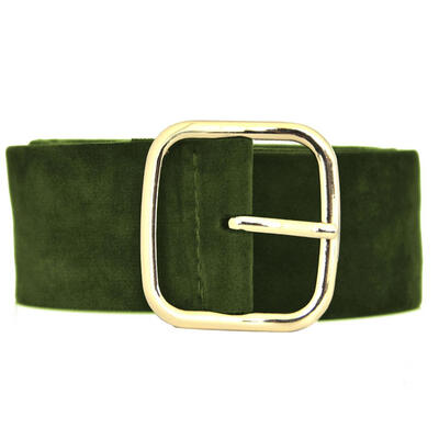 

Retro Suede Wide Waist Belt Large Square Buckle Strap Clothes Decor Waistband