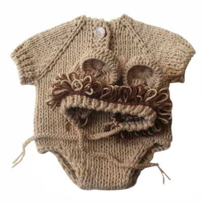 

Kids Romper Baby Jumpsuit Bodysuit with Hat Knitting Sweater Photo Props