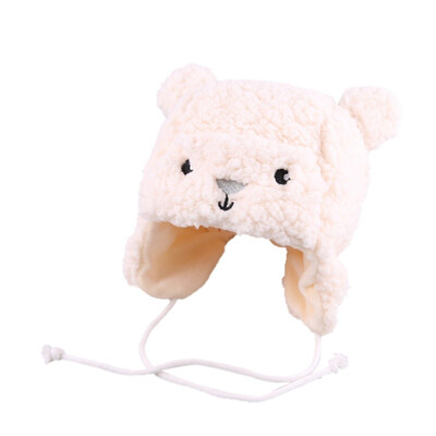 

Baby winter Hat Cute Bear Baby Earmuffs Hats Winter Velvet Warm Infant Caps Cartoon Soft Beanie Cap for Baby Boys Girls 1-3Y