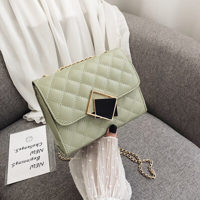 

Casual temperament Sen wild slanting small square bag 2019 new Korean fashion simple rhombic chain shoulder bag