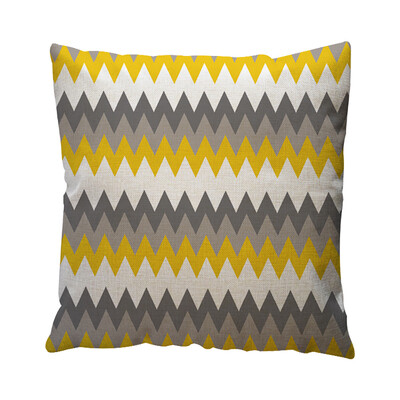 

〖Follure〗Yellow Geometric Pattern Throw Pillow Case Cushion Cover Home Decor Cotton Linen