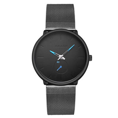 

Mens Watches Black Dial Mesh Belt Strap Business Sport Clock Quartz Wristwatch Hot Selling Men Meeting Relogio Masculino