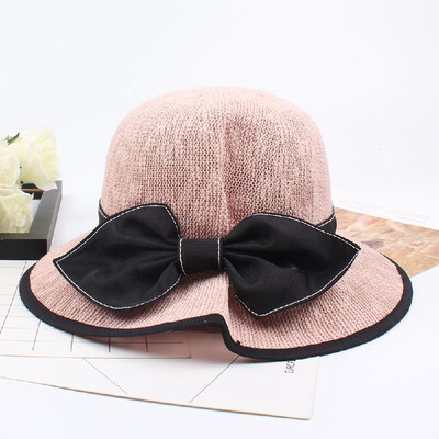 

New Fashion Women Sun Straw Hat Bowknot Wide Brim Outdoor Foldable Beach Shade Hats