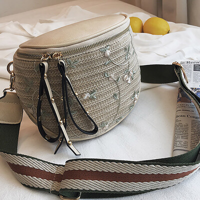 

Tailored Women New Fashion Break Wild Bucket Bag Messenger Shoulder Bag Weaving Bag