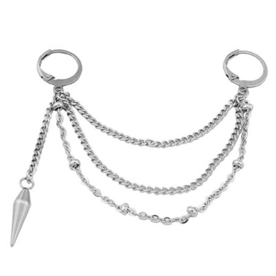 

KPOP BTS Bangtan Boys Single Fringed Chain Earrings Unisex Couple Alloy Earrings Two Wearing Methods Earrings Ear Clip Hot Gift