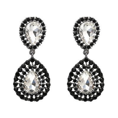 

JURAN 2019 New Arrival 5 Colors Fashion Luxury Jewelry Trendy Big Crystal Drop Earring For Women Wedding Dangle Earrings J50124