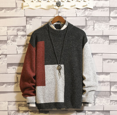 

Toponeto Mens Autumn Winter Casual Long Sleeve Solid Color Vintage Ethnic Sweaters Tops