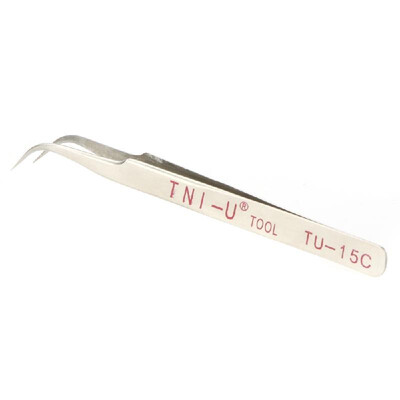 

TU-15C Curved Tweezers Nonmagnetic Stainless Steel Fine Tip Curved Tweezers Precision Tweezers Tools
