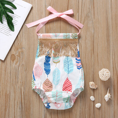 

Newborn Infant Baby Girls Leaf Print Romper Bodysuits Playsuit