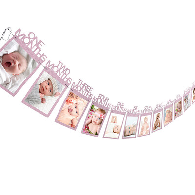 

Siaonvr Kids Birthday Gift Decorations 1-12 Month Photo Banner Monthly Photo Wall