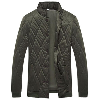 

Toponeto Mens New Fashion Autumn Winter Solid Color Coat Long Sleeved Lattice Jacket