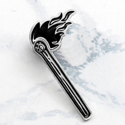 

Black Matches Pin Punk Style Matching Brooch Flame Burning Lights Matches Enamel Pin Lighting Hope Brooch For Friend Gift