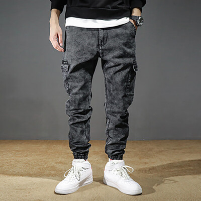

Gobestart Mens New Fashion Casual Outdoors Solid Work Trousers Multi-pocket Pants